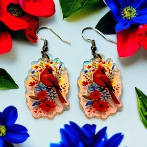 Cardinal Bird Earrings